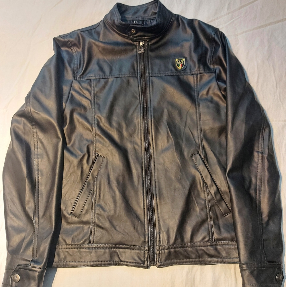 GA Milano Black Faux Leather Jacket